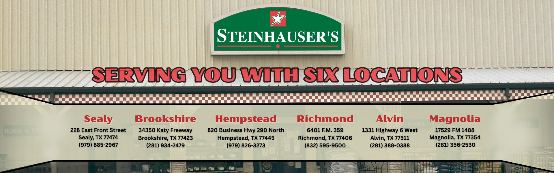Six Steinhauser's locations