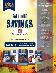 $2 OFF on all Triple Crown Manufactured Feeds 