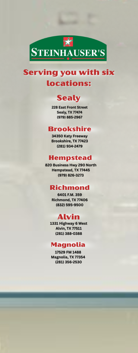 Six Steinhauser's locations